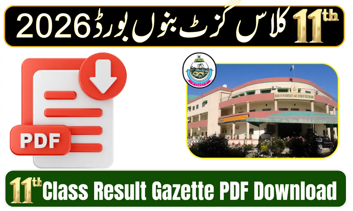 BISE Bannu 11th Class Result Gazette 2026 PDF Download