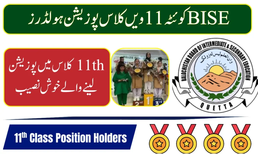 BISE Quetta 11th Class Position Holders