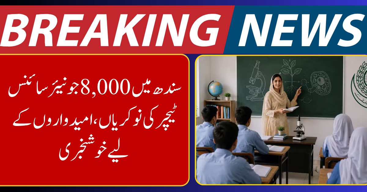Sindh Announces 8,000 Junior Science Teacher Jobs Across Government Schools