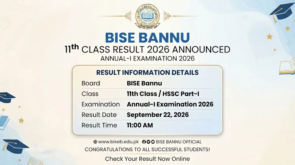 BISE Bannu 11th Class Result 2026 Announced